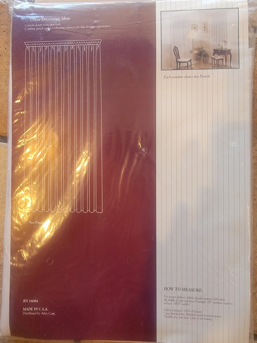Montgomery Wards White Curtains Panel Vintage Marselle. NWT.